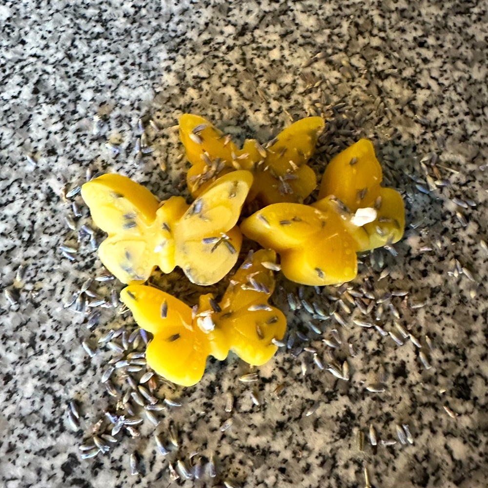 Lavender Scent Butterfly Tea Candles —Beeswax